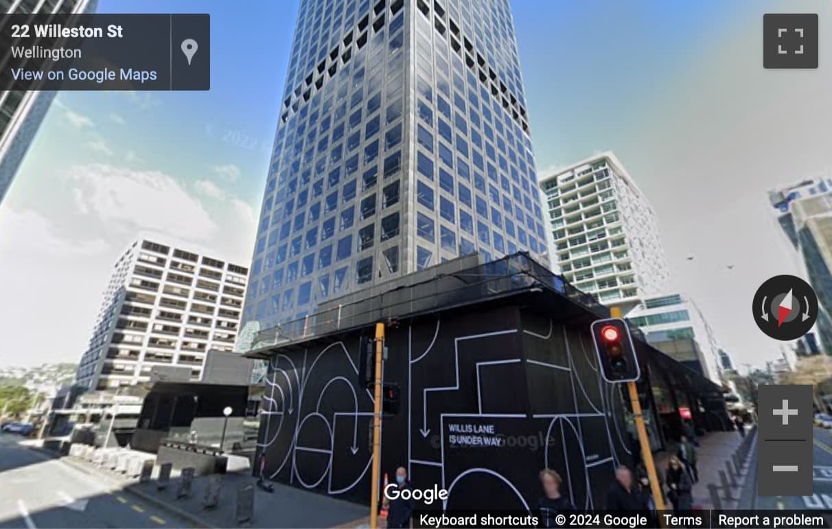 Street View image of Level 6, 1 Willis Street, Wellington